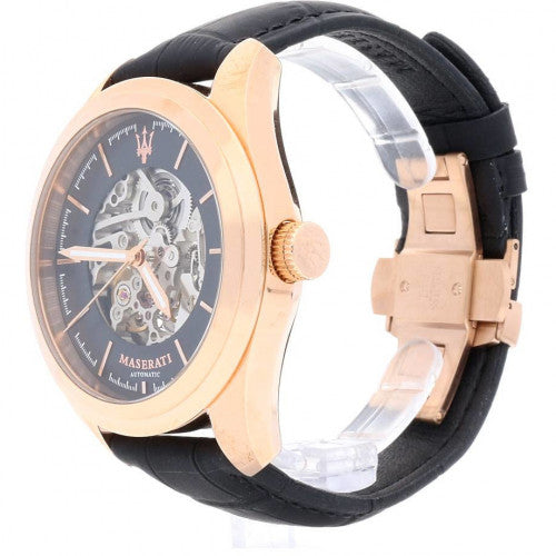 Maserati Traguardo Automatic Black/Skeleton Dial Menβs Watch R8821112001 - Watch
