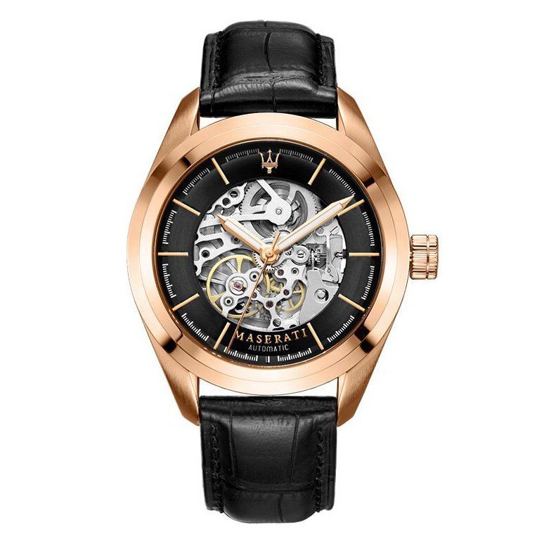 Maserati Traguardo Automatic Black/Skeleton Dial Menβs Watch R8821112001 - Watch