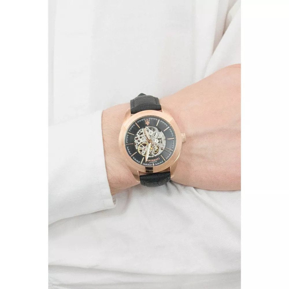 Maserati Traguardo Automatic Black/Skeleton Dial Menβs Watch R8821112001 - Watch