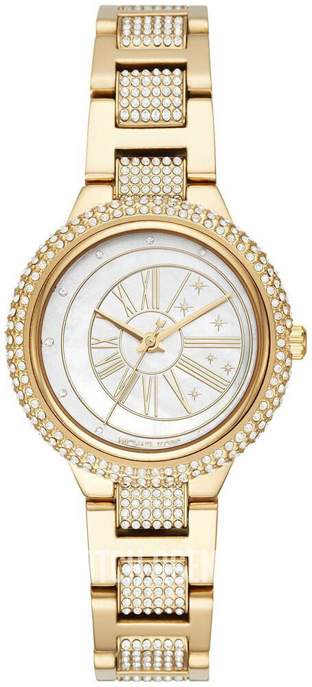 Michael Kors ANIG Pave Mini Gold Tone White Dial Womenβs Watch MK6567 - Womenβs Watches