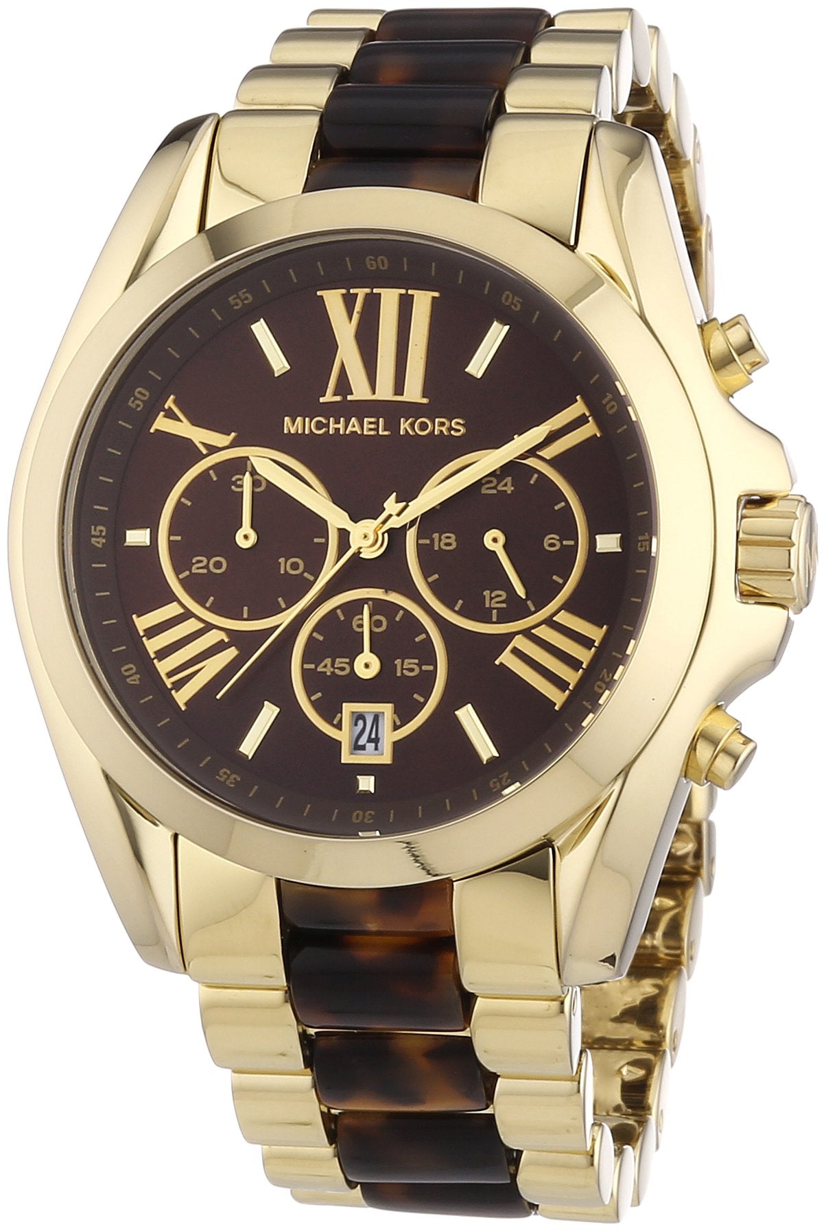 Michael Kors Bradshaw Chronograph Chocolate Gold Watch MK5696 - The Watches Men & CO