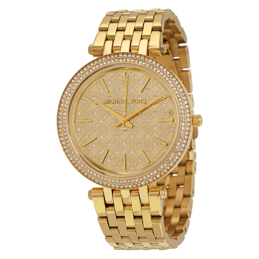 Michael Kors Darci gold-tone ladies watch with crystal-set dial and gold bracelet