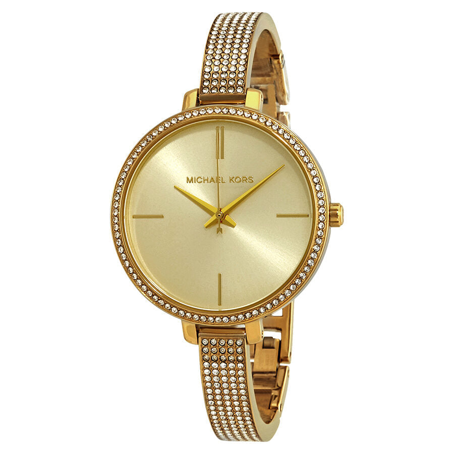 Michael Kors Jaryn Crystal Gold Sunray Dial Ladies Watch #MK3784 - The Watches Men & CO