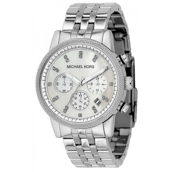 Michael Kors Jet Set Chronograph Mother of Pearl Dial Ladies Watch MK5020 - The Watches Men & CO