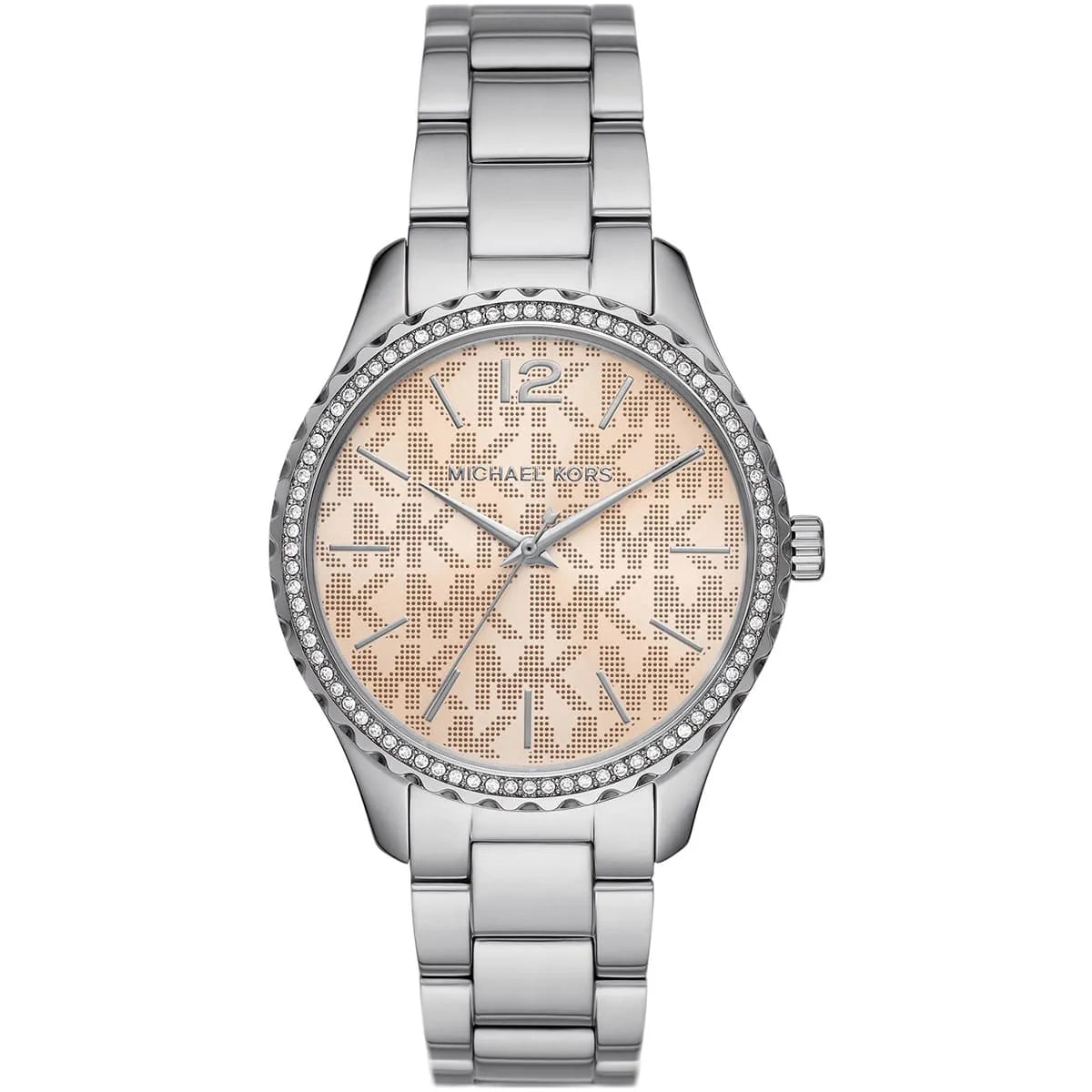 Michael Kors Layton Pavé Silver-Tone Logo Women's Watch - MK7298