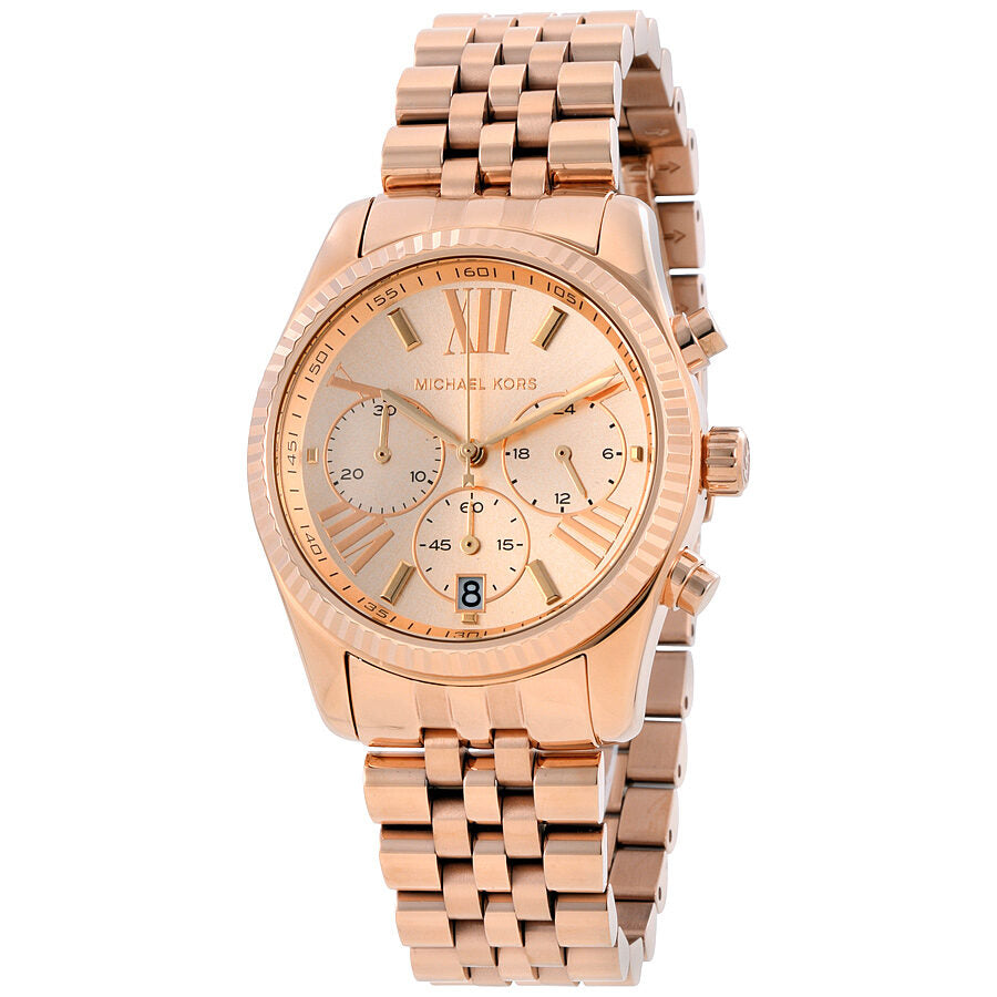 Michael Kors Lexington Chronograph Rose Dial Ladies Watch MK5569