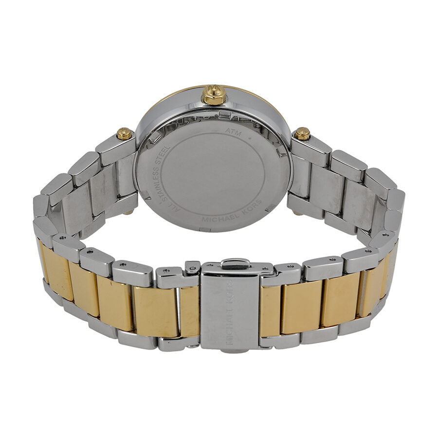 Michael Kors Mini Parker White Glitz Dial Two Tone Women's Watch - MK6055
