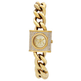 Michael Kors MK Chain Lock Quartz Crystal Gold Dial Ladies Watch MK4711 - Big Daddy Watches
