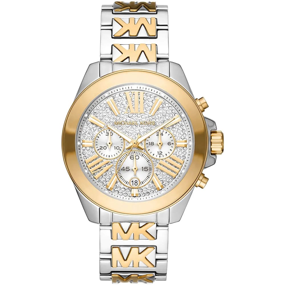 Michael Kors Wren Chronograph Crystals Silver Two Tone Ladies Watch - MK6953