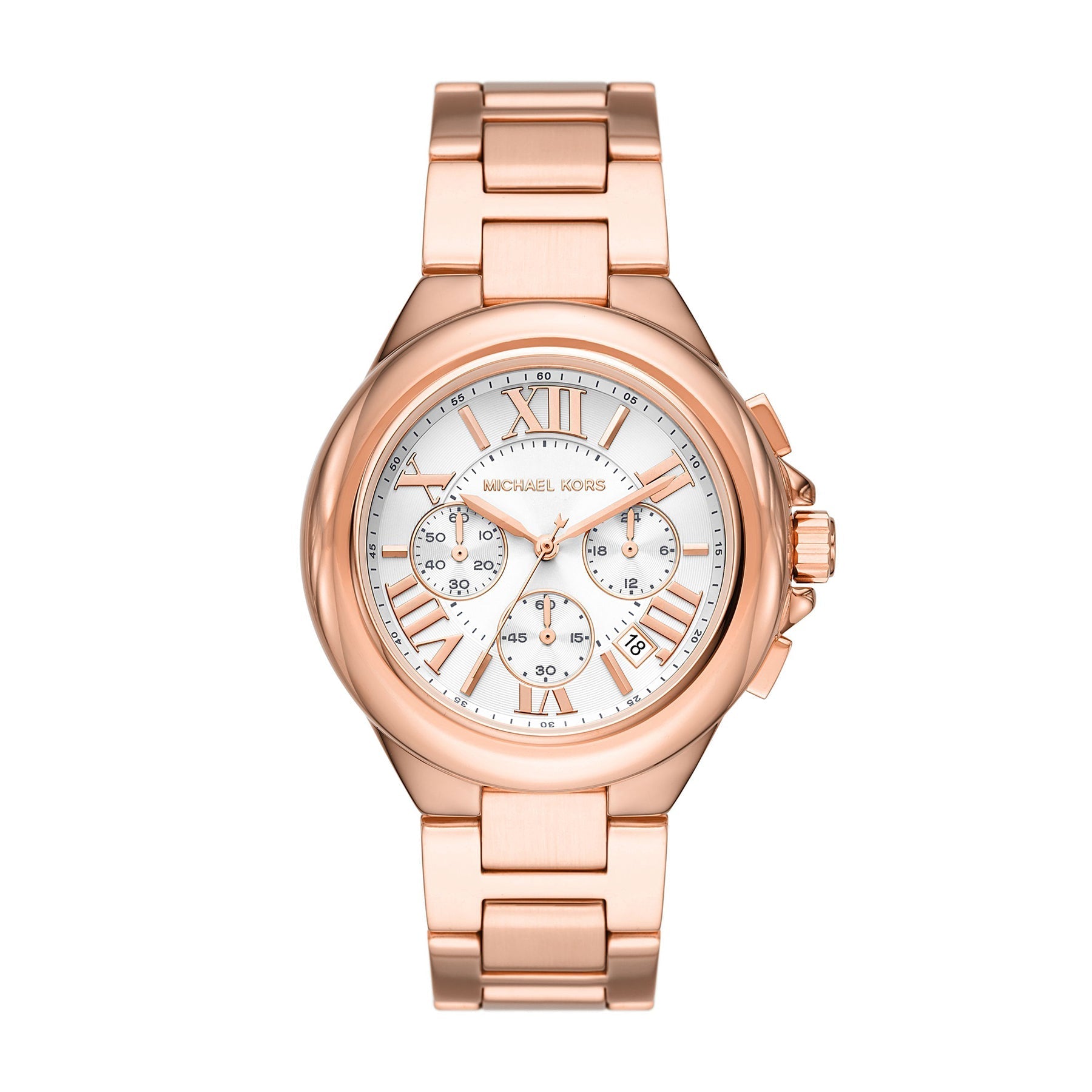 Michael Kors Camille Chronograph White Dial Rose-gold Women's Watch - MK7271