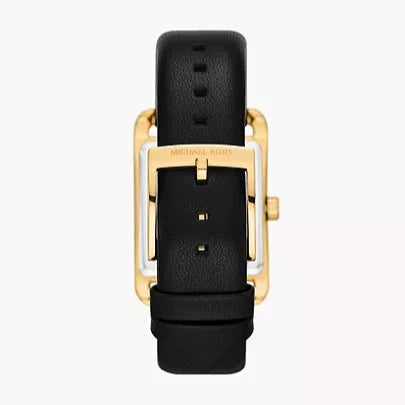 Michael Kors Monroe Three Hand Black Dial Black Leather Strap Watch for Women - MKO1027 mk01027 - Image 3