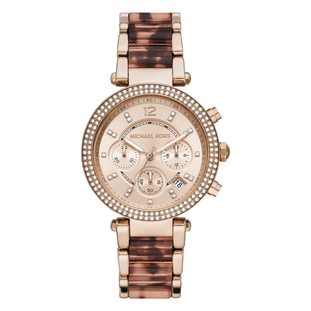 Michael Kors Parker Chronograph Quartz Crystal Rose Dial Ladies Watch MK6832 - Watch