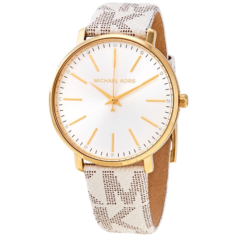 Michael Kors Pyper Quartz Crystal White Dial Ladies Watch MK2858