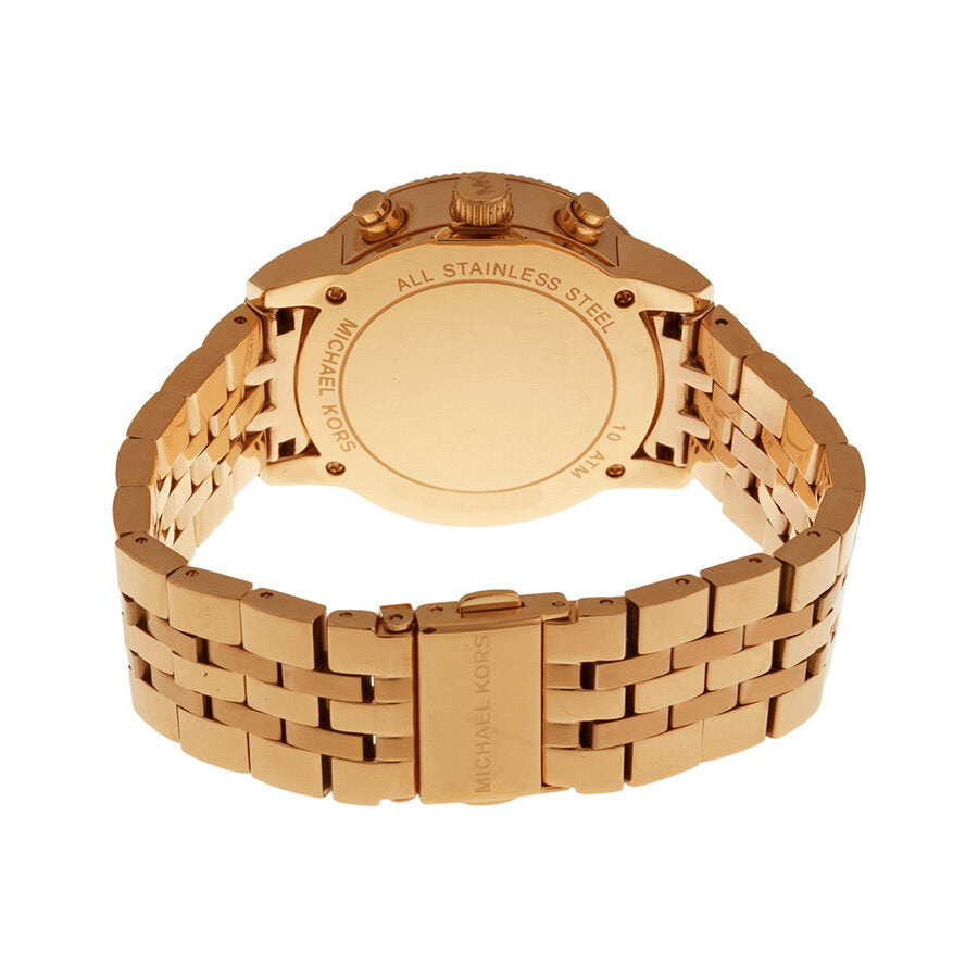 Michael Kors Ritz Chronograph Rose Gold Dial Steel Ladies Watch MK6077