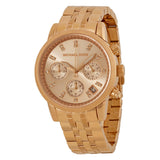 Michael Kors Ritz Chronograph Rose Gold Dial Steel Ladies Watch MK6077 - BigDaddy Watches