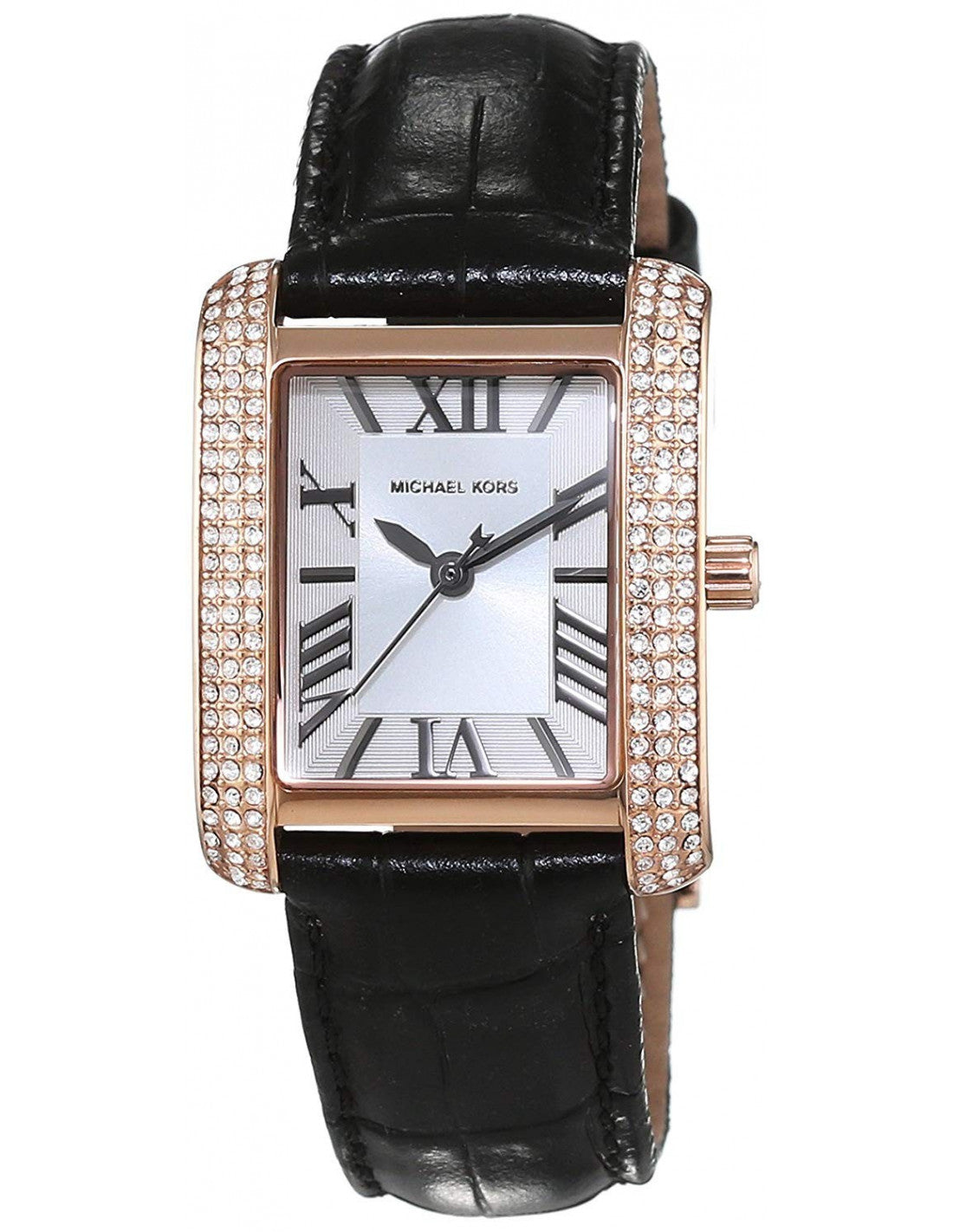 Michael Kors Rose Quartz Black Leather Ladies Watch MK2336 - The Watches Men & CO