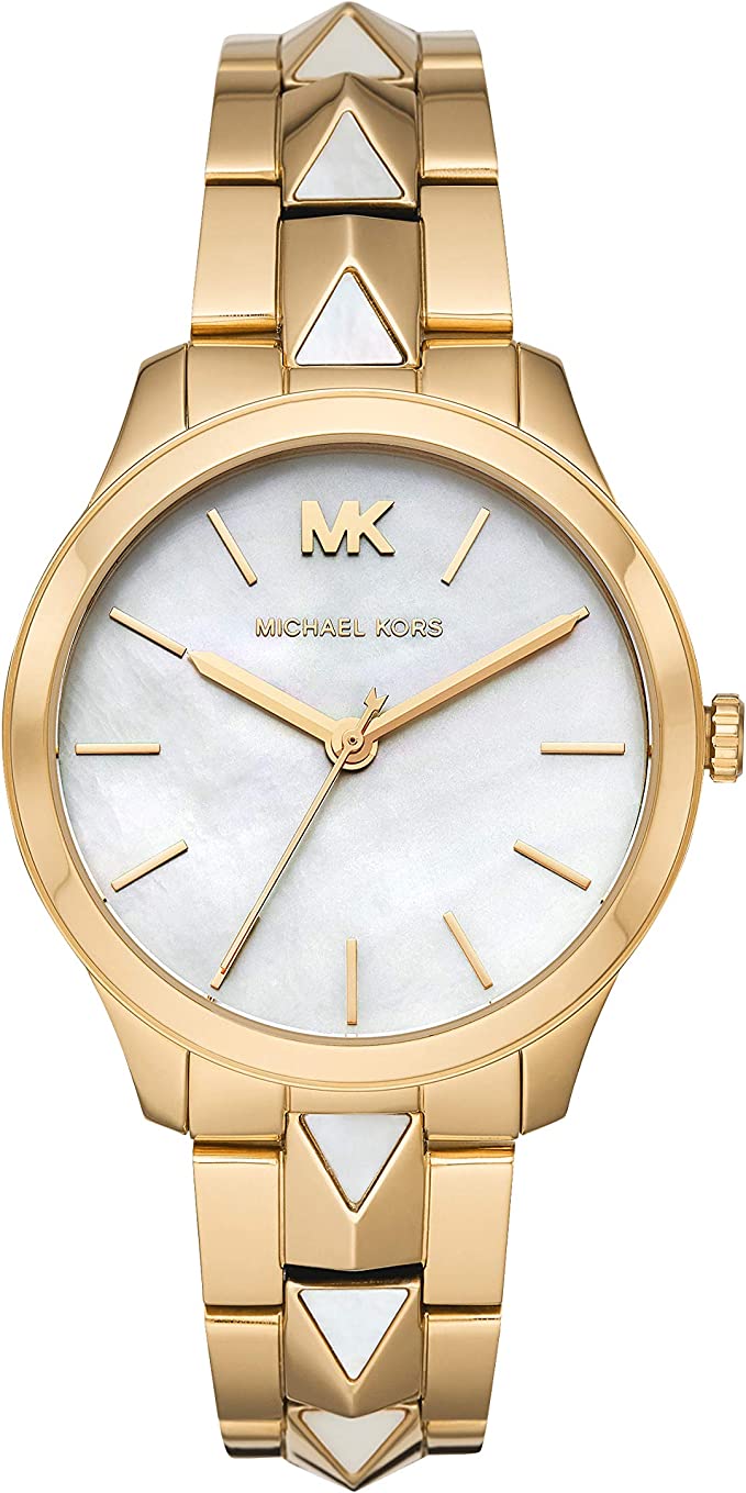 Michael Kors Runway Mercer White Dial Gold Women's Watch - MK6689
