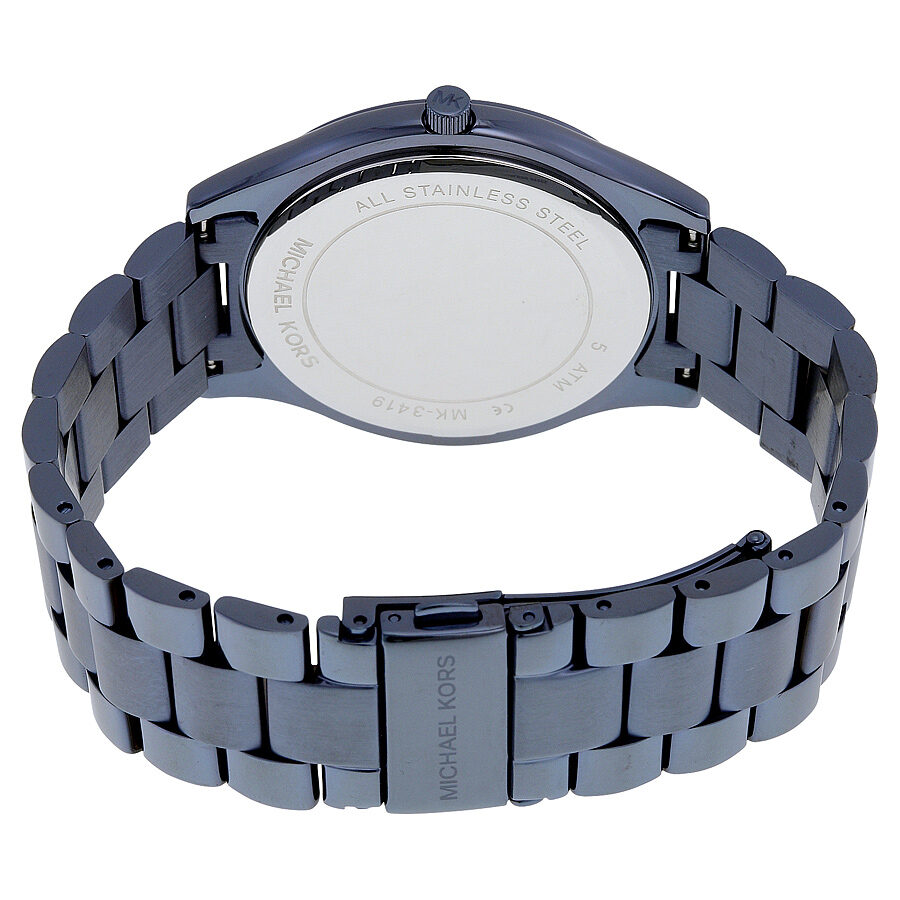 Michael Kors Slim Runway Blue Dial Blue Ion-plated Ladies Watch - MK3419