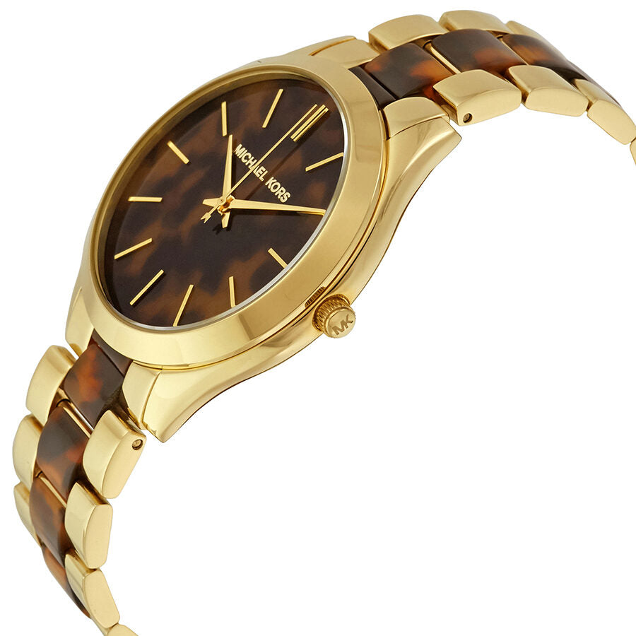 Michael Kors Slim Runway Tortoise-shell Dial Ladies Watch MK4284