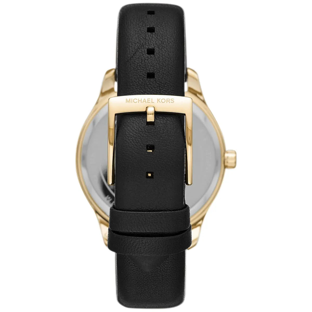 Michael Kors Layton Black MOP Dial Black Genuine Leather Women's Watch - MK2911