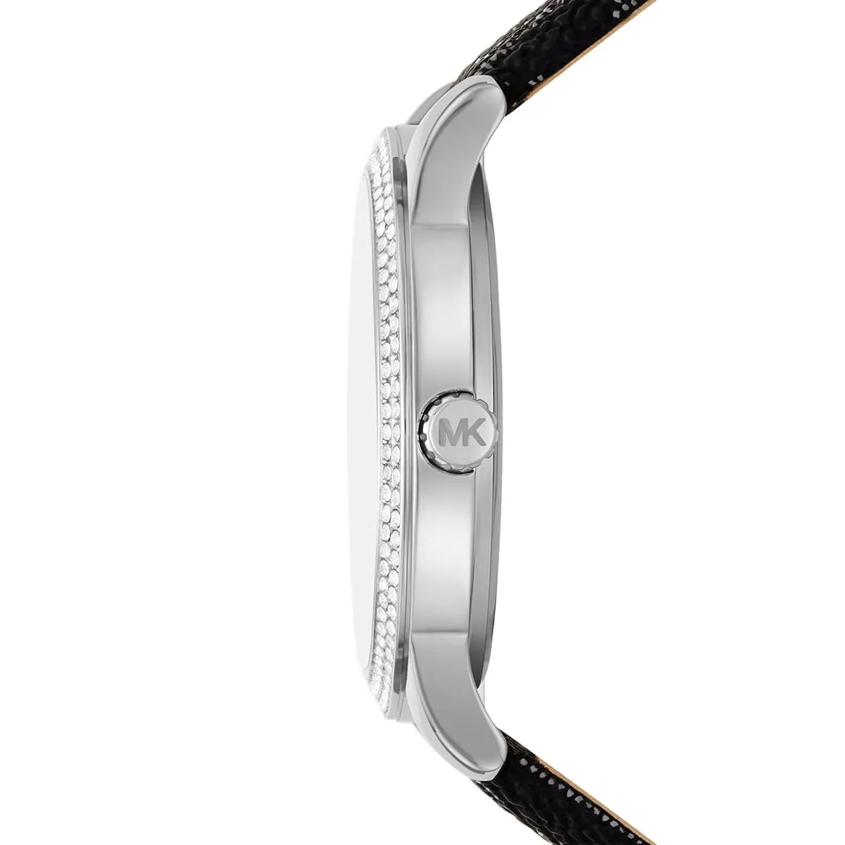 Michael Kors Tibby Chronograph Black Dial Black Genuine Leather Women's Watch - MK2976