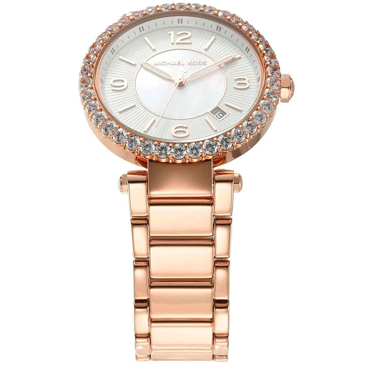 Michael Kors Parker Three-Hand White MOP Dial Rose Gold Women's Watch - MK4695