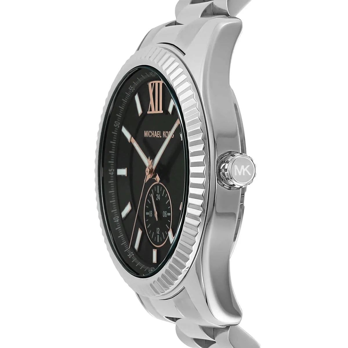 Michael Kors Lexington MK8946 side angle view showing case profile and crown