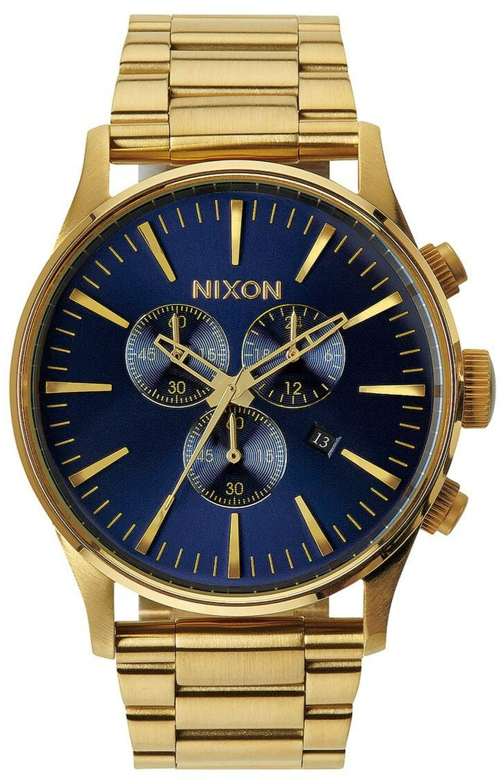 Nixon Sentry Chronograph Blue Sunray Dial Men's Watch A386-1922 - The Watches Men & CO