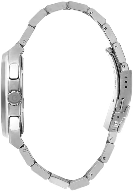 Side view of Quantum ADG1032 watch showing silver metal strap and case profile