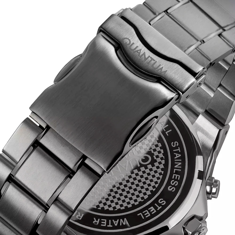 Quantum Black Dial Metal Strap Menβs Watch HNG813.650 - Watch