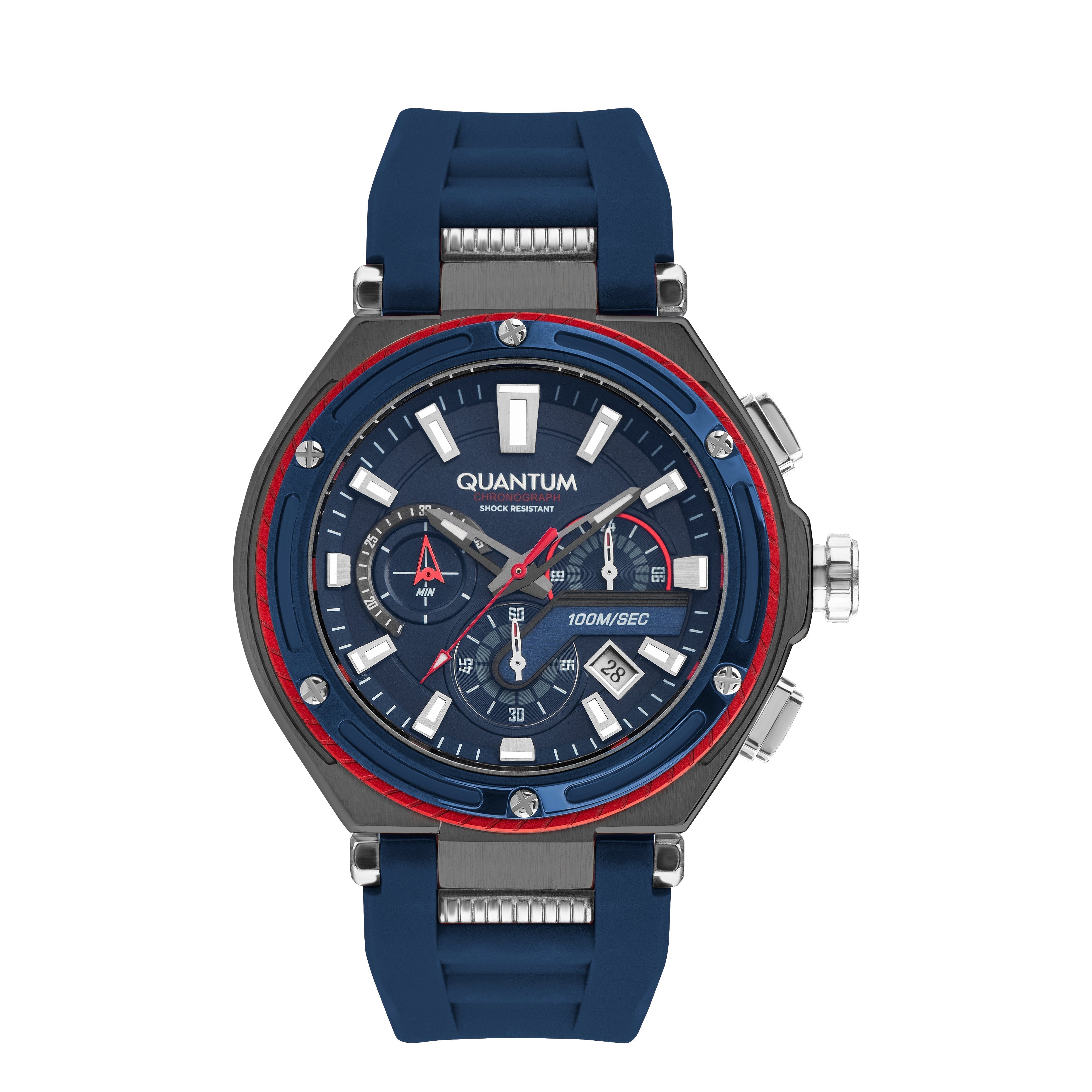 Quantum Hunter Menβs Dark Blue Dial Chronograph Watch β HNG1010.099 - Watch