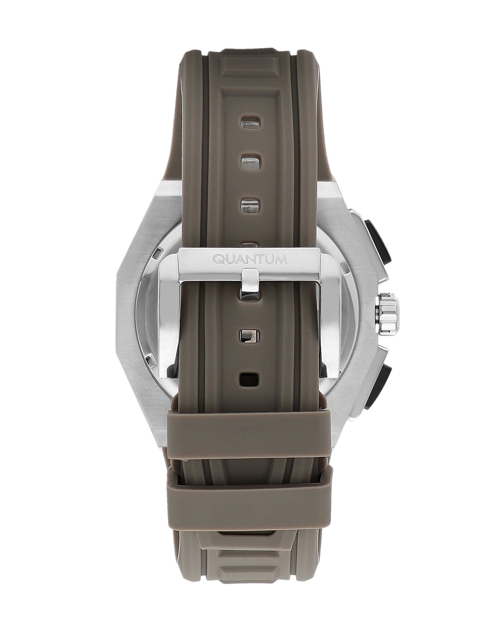 Quantum Multifunction Beige Strap Black Dial Silver Watch PWG1078.357