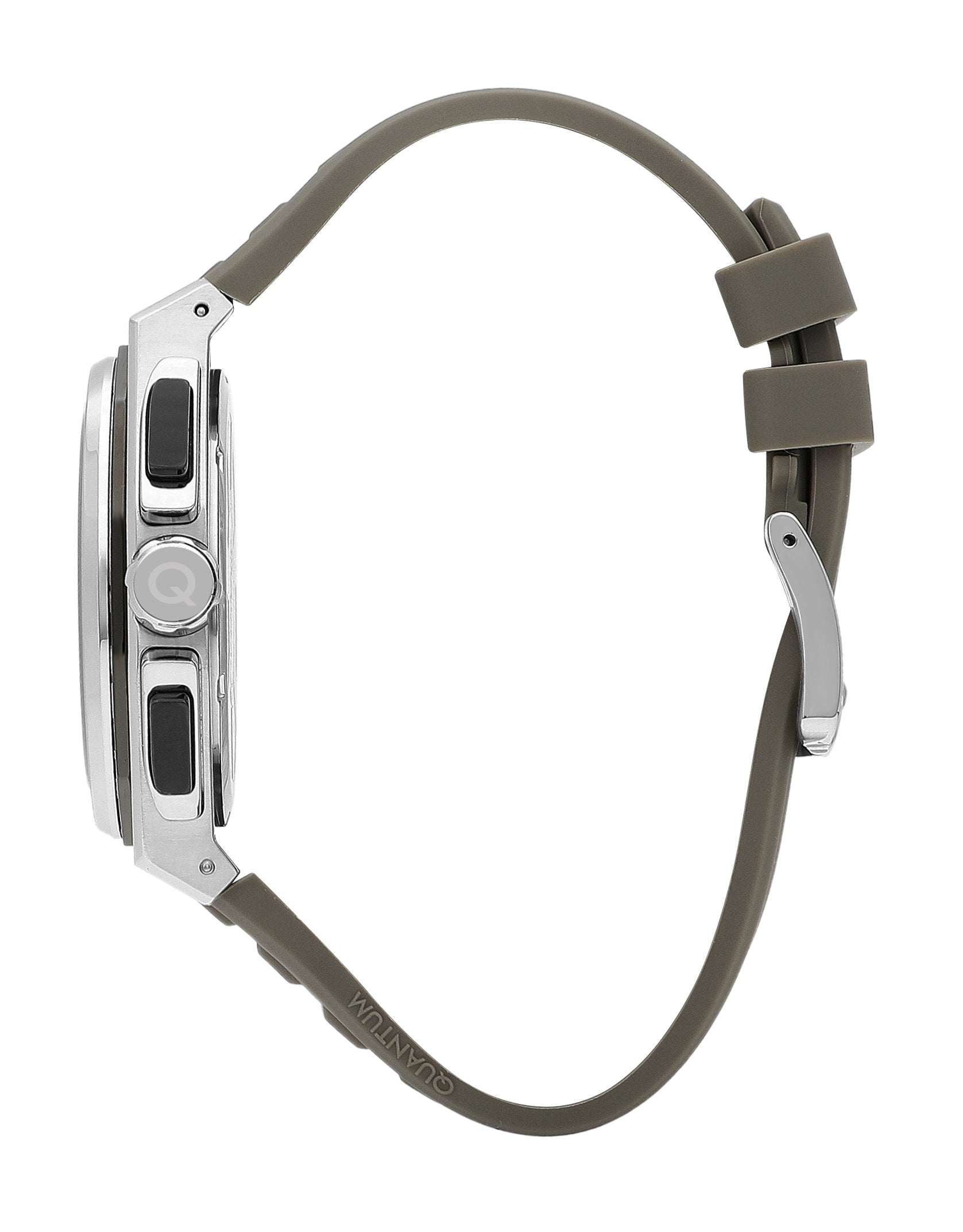 Quantum Multifunction Beige Strap Black Dial Silver Watch PWG1078.357