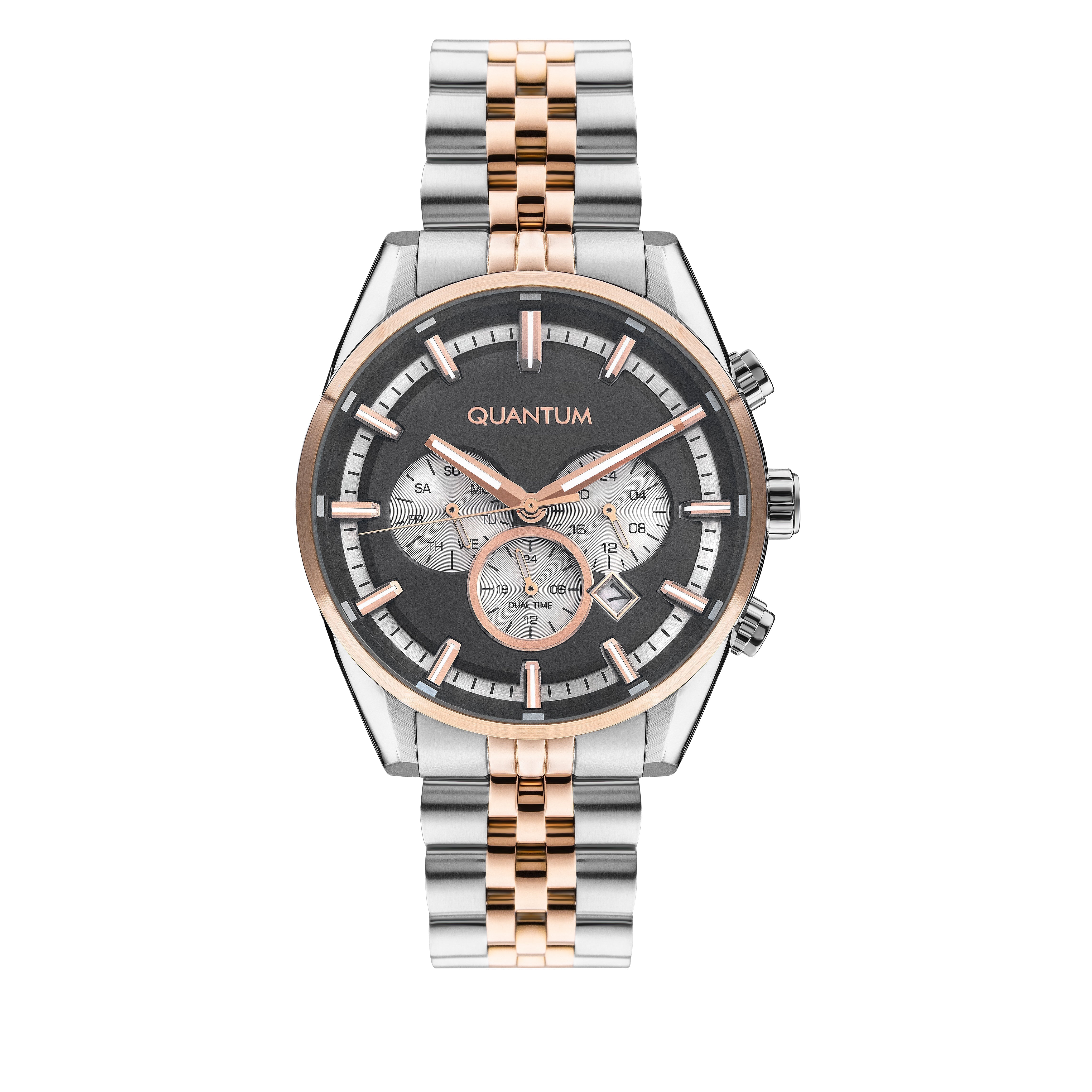 Quantum Unique Gun Dial Multifunction Two-Tone Watch PWG987.550