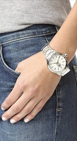 Tory Burch Collins Silver Stainless Steel White Dial Women's Watch TBW1301