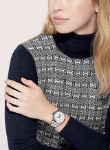 Tory Burch Collins Silver Stainless Steel White Dial Women's Watch TBW1301