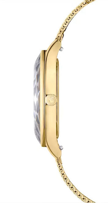 Swarovski Octea Nova Sapphire Glass Bezel Gold Dial Gold Mesh Strap Women's Watch 5649993