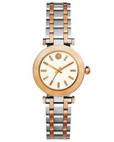 Tory Burch Classic T Watch Two Tone Rose Gold Silver Women's Watch TBW9011