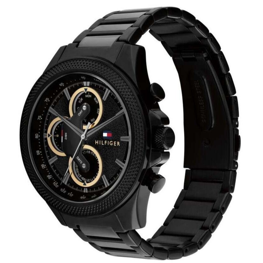 Tommy Hilfiger Damon Stainless Steel Quartz with Black Dial Men's Watch - 1792081