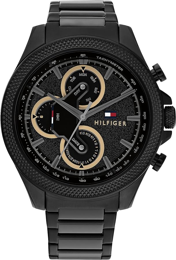 Tommy Hilfiger Damon Stainless Steel Quartz with Black Dial Men's Watch - 1792081