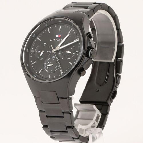 Tommy Hilfiger Justin Chronograph Black Dial Black Steel Strap Men's Watch 1792055