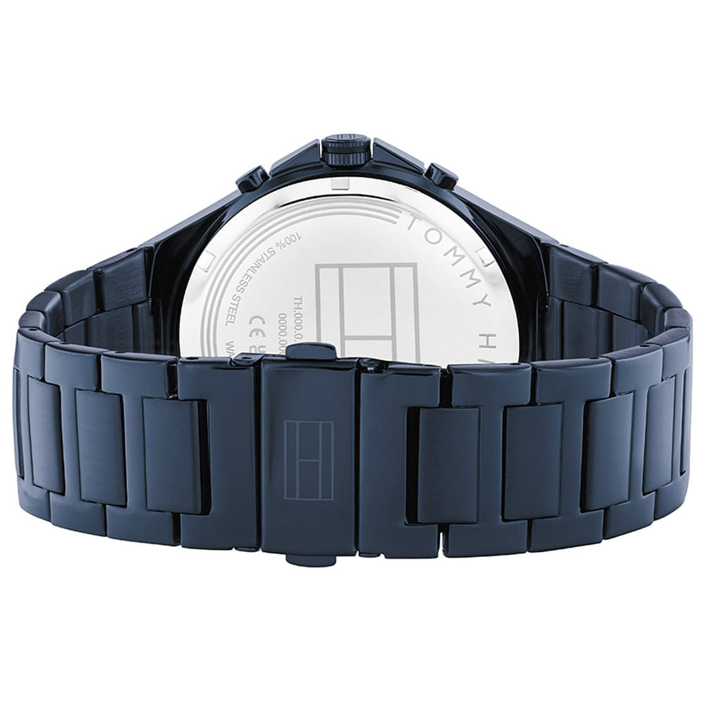 Tommy Hilfiger Justin Chronograph Blue Dial Blue Steel Strap Men's Watch - 1792058