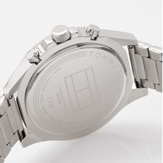 Engraved stainless steel caseback of Tommy Hilfiger Larson watch
