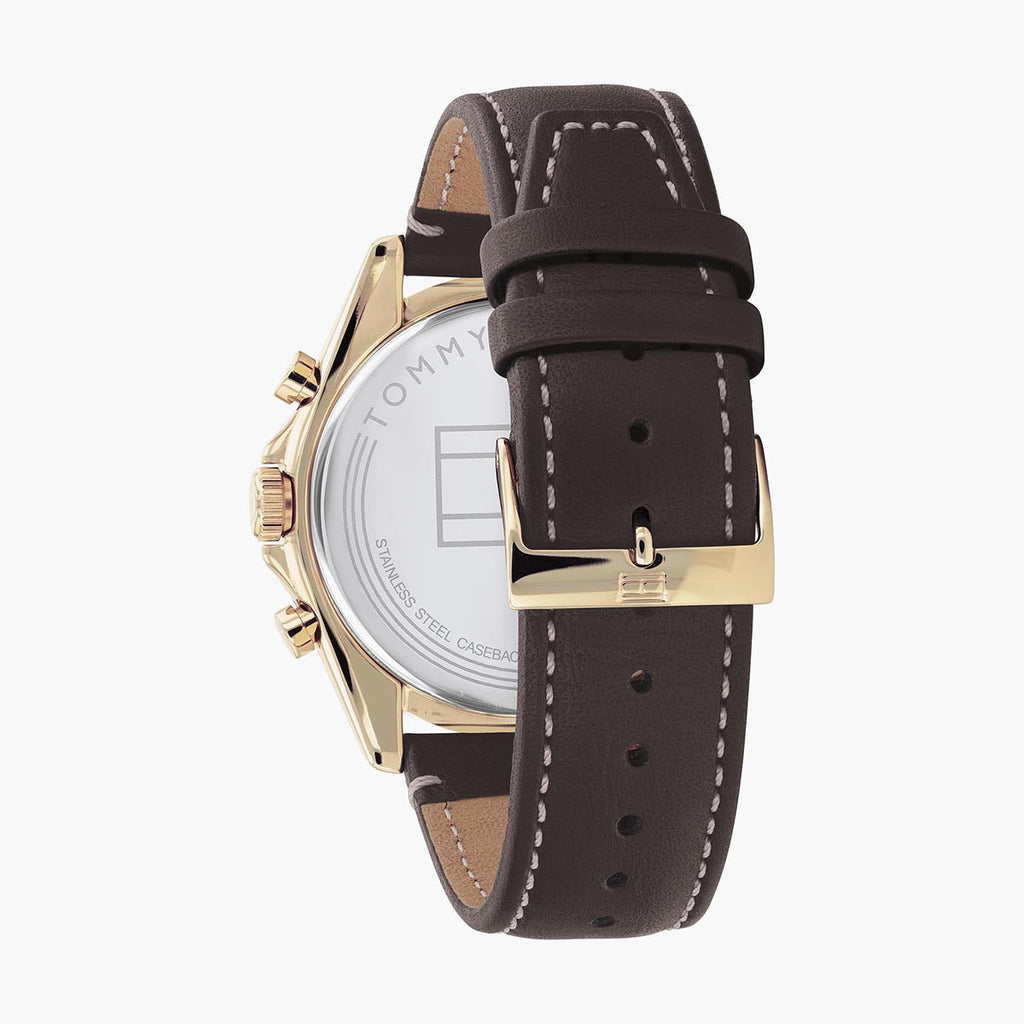 Tommy Hilfiger Parker Chronograph Black Dial Brown Leather Strap Watch For Men - 1791836 1791836 - Image 6