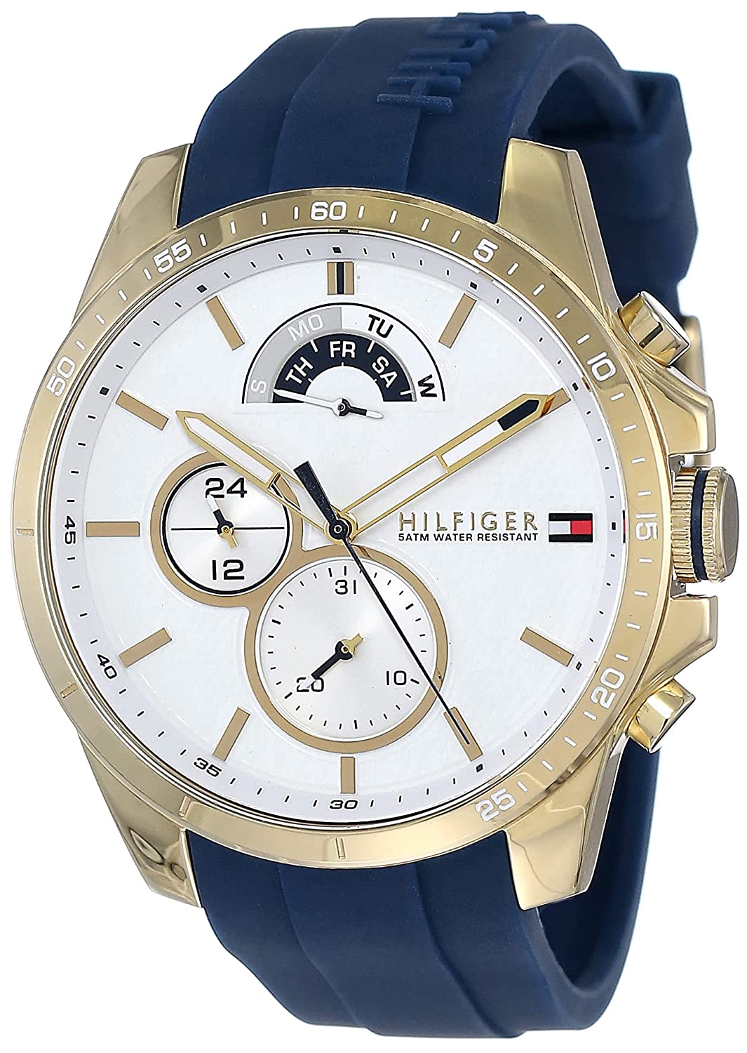Tommy Hilfiger Quartz Analog White Dial 48mm Men’s Watch 1791353 - The Watches Men & CO