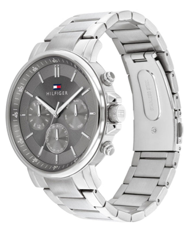 Tommy Hilfiger Tyson Stainless Steel Dark Grey Dial Multi-function Men's Watch - 1710604