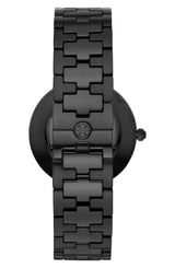 Tory Burch Reva Black Stainless Steel Gold Logo Dial Women's Watch TBW4039