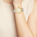 Tory Burch Classic T Watch Two Tone Yellow Gold Silver Women's Watch TBW9014
