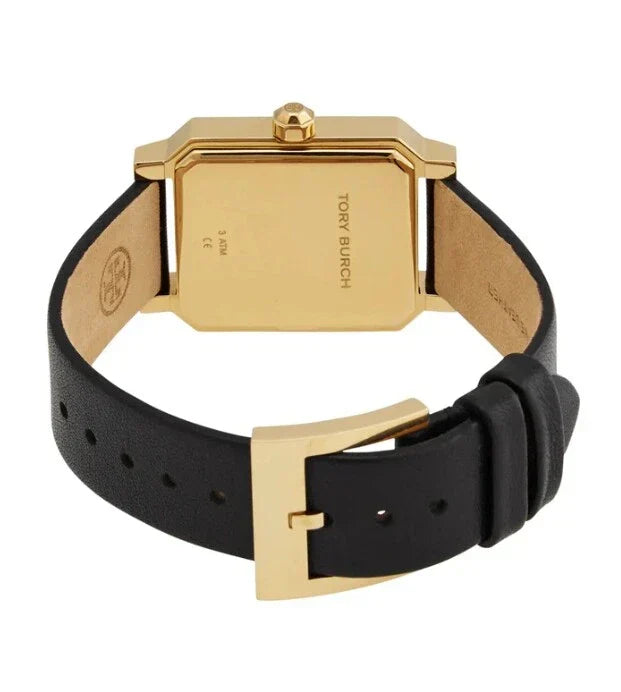 Tory Burch Robinson Gold Black Leather Strap Women's Watch TBW1504