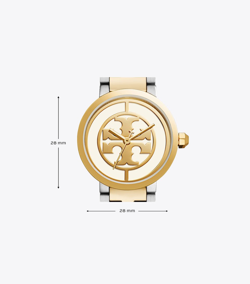 Tory Burch The Reva Dual Tone Stainless Steel Strap Women's Watch TBW4016 - Image 5